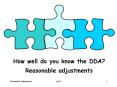 How well do you know the DDA? Reasonable adjustments PowerPoint PPT Presentation