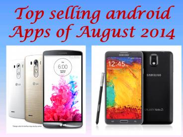 Top selling android Apps of August 2014
