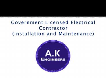 Electrical Contractors in Kolkata