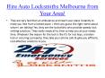 Hire Auto Locksmiths Melbourne from Your Area! PowerPoint PPT Presentation