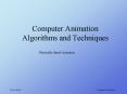 Computer Animation Algorithms and Techniques PowerPoint PPT Presentation