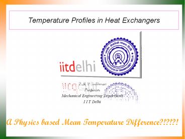 Temperature Profiles in Heat Exchangers