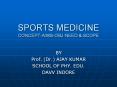 SPORTS MEDICINE CONCEPT-AIMS-OBJ-NEED PowerPoint PPT Presentation