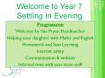 Welcome to Year 7 Settling In Evening PowerPoint PPT Presentation