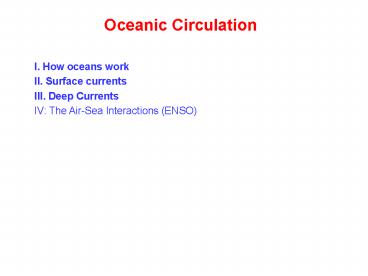 Oceanic Circulation