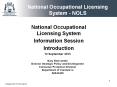 National Occupational Licensing System - NOLS PowerPoint PPT Presentation