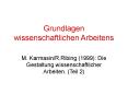 Grundlagen wissenschaftlichen Arbeitens PowerPoint PPT Presentation