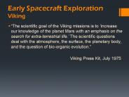Early Spacecraft Exploration Viking