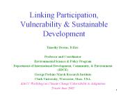 Linking Participation, Vulnerability
