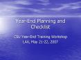 Year-End Planning and Checklist PowerPoint PPT Presentation