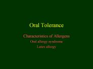 Oral Tolerance