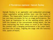 A Thunderous Applause: Hannah Rockey
