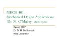MECH 401 Mechanical Design Applications Dr. M. O PowerPoint PPT Presentation