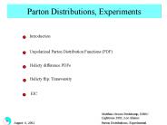 Parton Distributions, Experiments