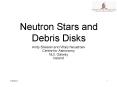 Neutron Stars and Debris Disks PowerPoint PPT Presentation