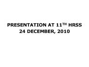 PRESENTATION AT 11TH HRSS