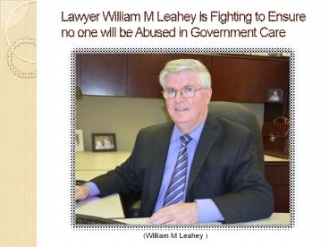 William M Leahey - Bullying the Bullies