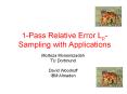 1-Pass Relative Error Lp-Sampling with Applications PowerPoint PPT Presentation