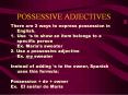 POSSESSIVE ADJECTIVES PowerPoint PPT Presentation