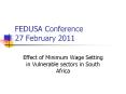 FEDUSA Conference 27 February 2011 PowerPoint PPT Presentation