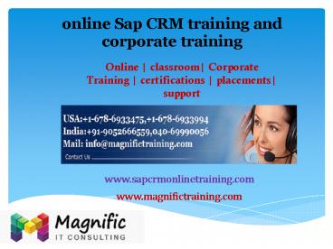 online Sap CRM training and corporate training