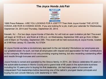The Joyce Honda Job Fair (1)
