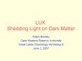 LUX: Shedding Light on Dark Matter PowerPoint PPT Presentation