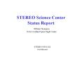 STEREO Science Center Status Report PowerPoint PPT Presentation