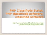 PHP Classifieds Script, PHP classifieds software, classified software