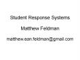 Student Response Systems PowerPoint PPT Presentation