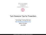 Tech Sessions Tips for Presenters