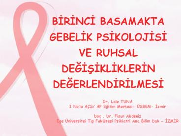 BIRINCI BASAMAKTA GEBELIK PSIKOLOJISI VE RUHSAL DEGISIKLIKLERIN DEGERLENDIRILMESI