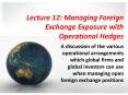 Lecture 12: Managing Foreign Exchange Exposure with Operational Hedges PowerPoint PPT Presentation