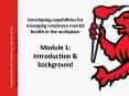 Developing capabilities for managing employee mental health in the workplace Module 1: Introduction PowerPoint PPT Presentation