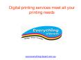 Digital printing services meet all your printing needs PowerPoint PPT Presentation