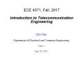 ECE 4371, Fall, 2014 Introduction to Telecommunication Engineering PowerPoint PPT Presentation