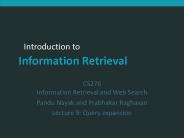 CS276 Information Retrieval and Web Search