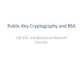 Public-Key Cryptography and RSA PowerPoint PPT Presentation