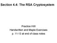 Section 4.4: The RSA Cryptosystem