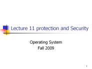 Lecture 11 protection and Security