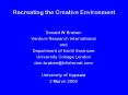 Recreating the Creative Environment PowerPoint PPT Presentation