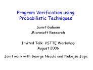 Program Verification using Probabilistic Techniques
