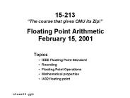 Floating Point Arithmetic February 15, 2001