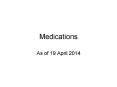 Medications PowerPoint PPT Presentation