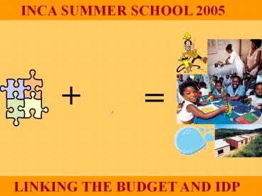 LINKING THE BUDGET AND IDP