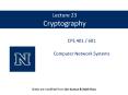 Lecture 23 Cryptography PowerPoint PPT Presentation