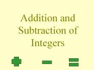Addition and Subtraction of Integers