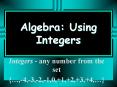 Algebra: Using Integers PowerPoint PPT Presentation