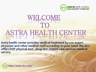 DOT Physical Test And Dot Drug Exam