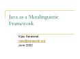 Java as a Metalinguistic Framework PowerPoint PPT Presentation